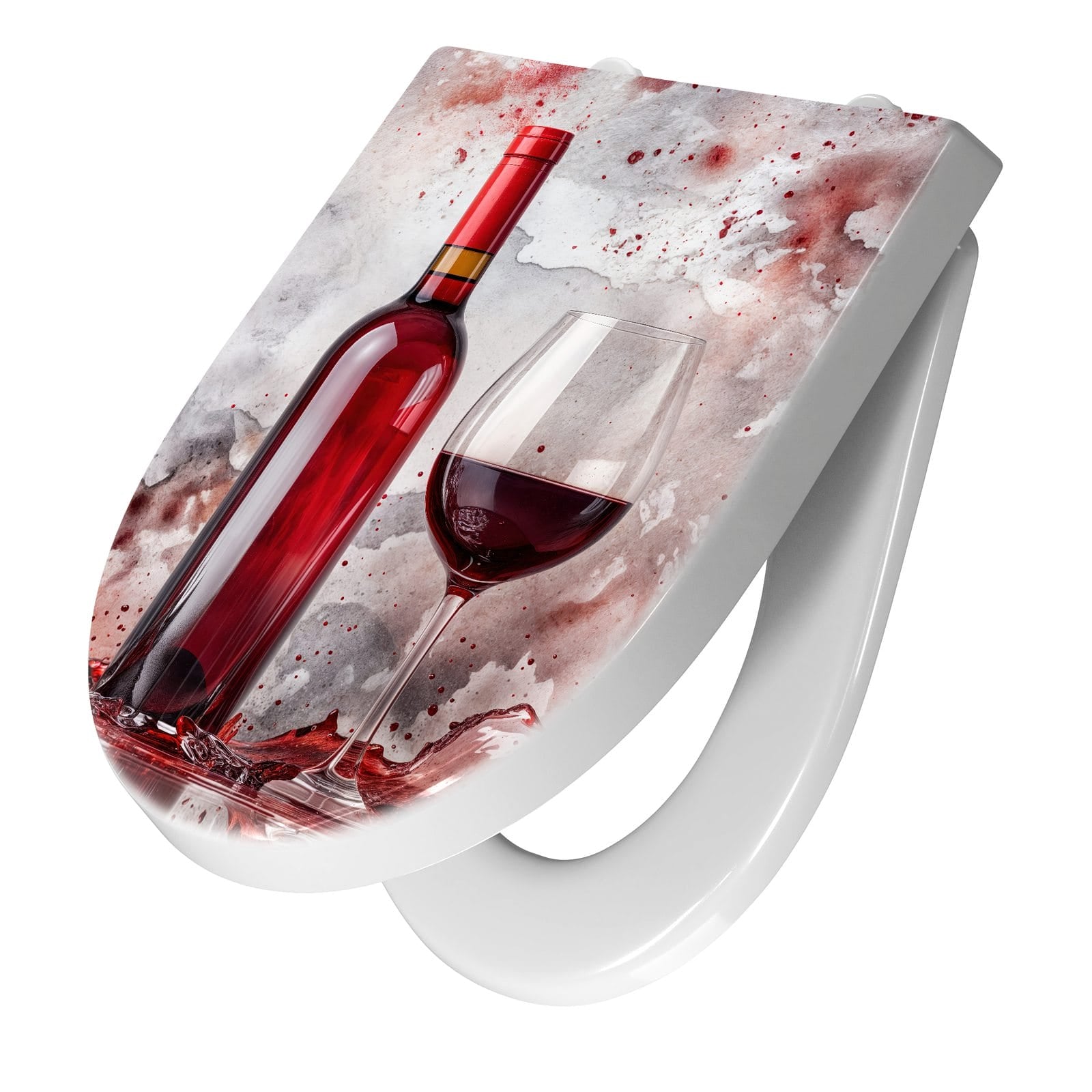 WC-Sitz mit Absenkautomatik Rotwein mit Glas