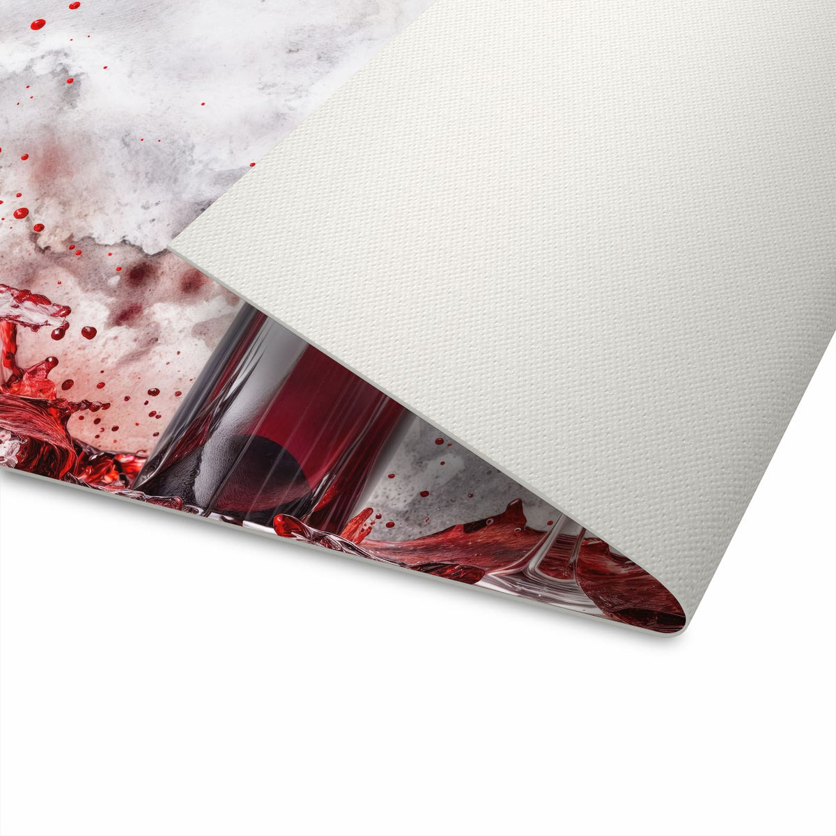 Farbbeständiger waschbarer Küchenläufer mit Motiv Rotwein mit Glas in der Unterseite