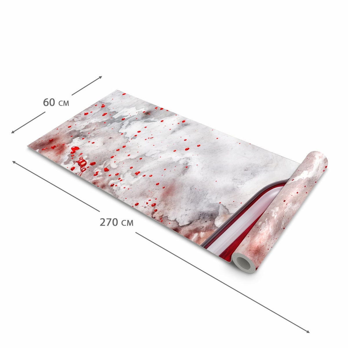 Geräuschdämpfender Küchenteppich mit Motiv Rotwein mit Glas in der Größe 60x270 cm