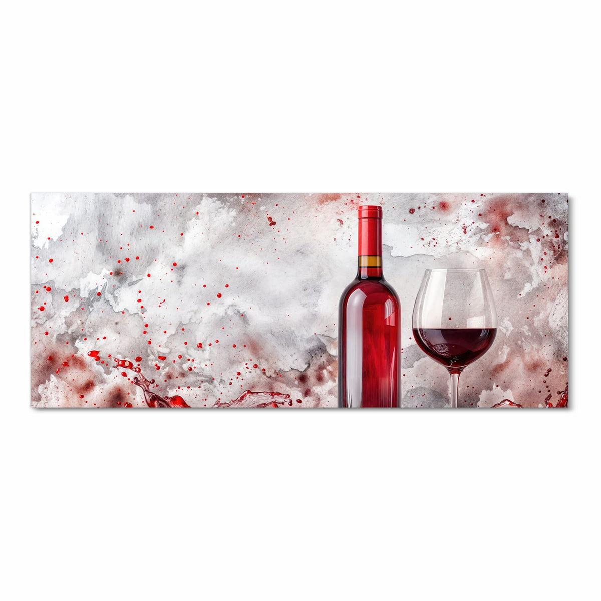 UV-beständiger Läufer für die Küche mit Motiv Rotwein mit Glas in Frontansicht