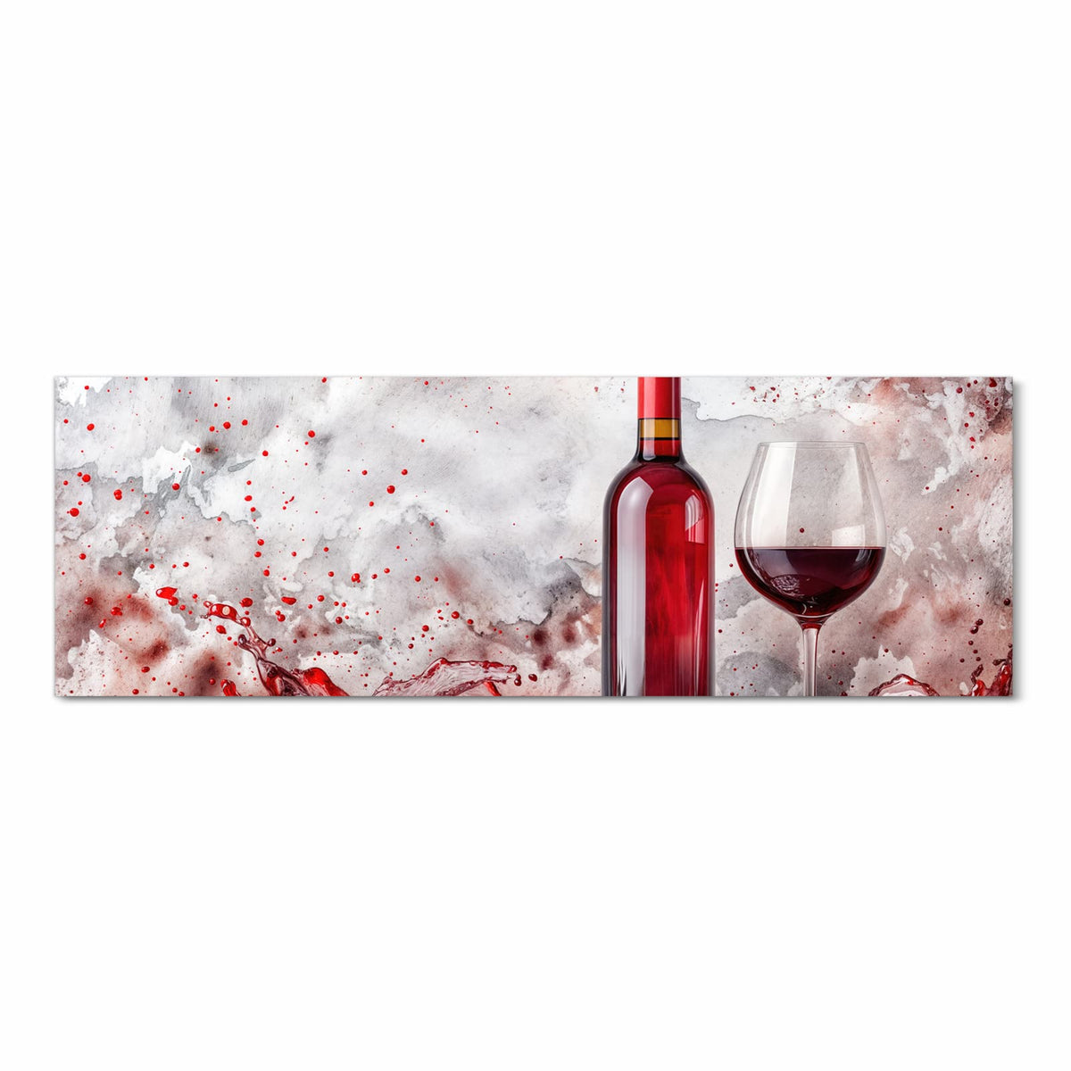 Komfortabler Küchenläufer mit Motiv Rotwein mit Glas in Frontansicht für angenehmes Stehen