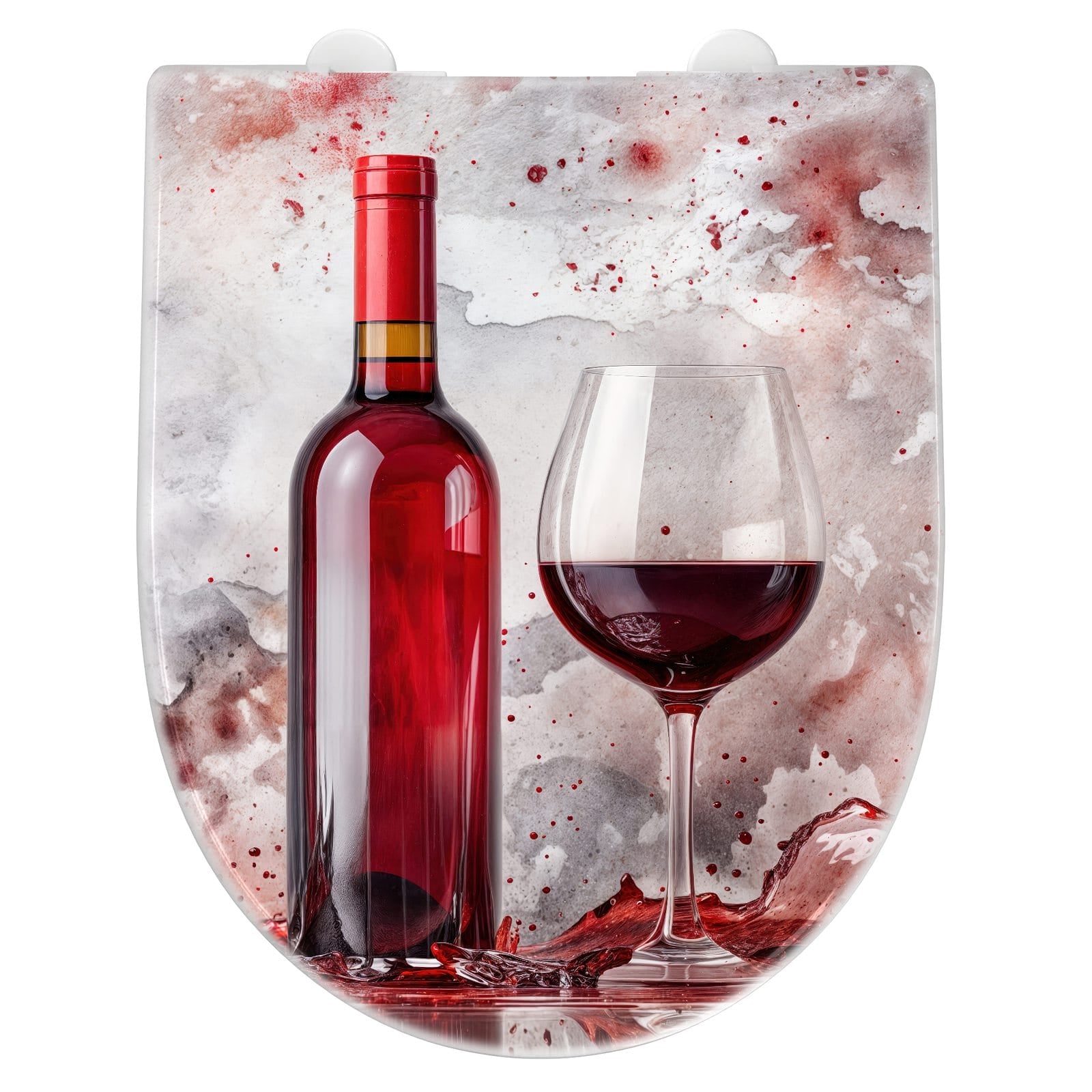 WC-Sitz mit Absenkautomatik Rotwein mit Glas