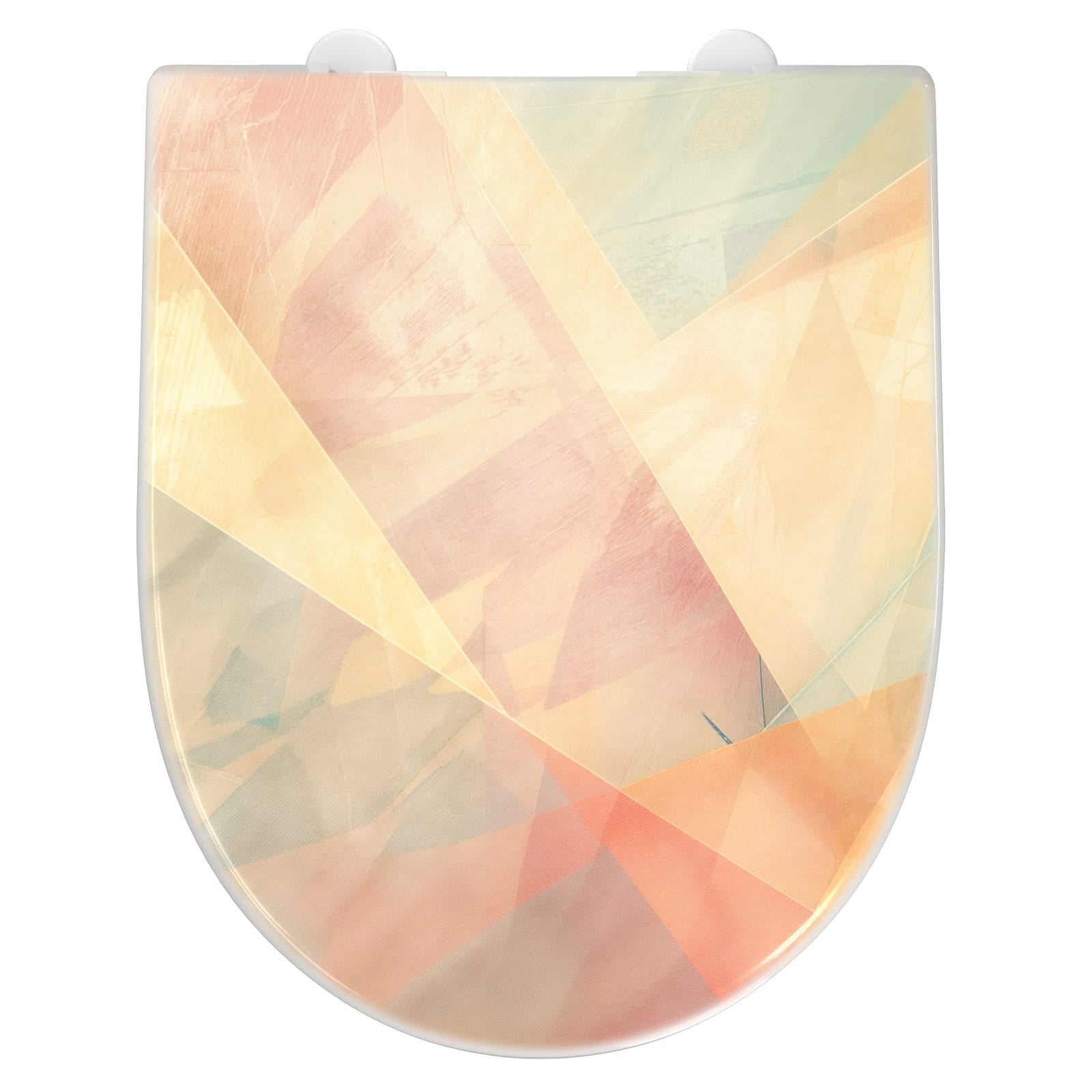 WC-Sitz mit Absenkautomatik Farbiges Geo Muster