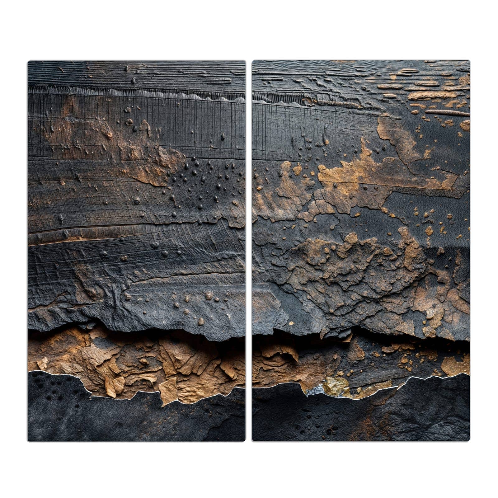 2-teilige Glasabdeckplatte für Ceranfeld mit Abstrakte & Struktur-Motiv in der Frontansicht #grösse_2-Teilig (60x52cm)