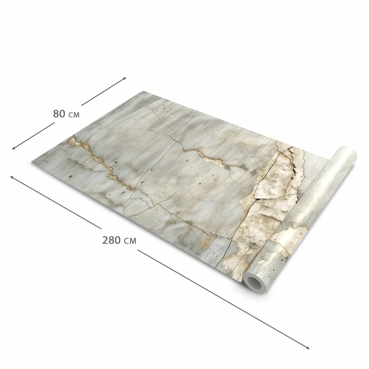Geruchsneutraler waschbarer Küchenteppich mit Motiv Oberfläche von Rissige in der Grösse 60x240 cm