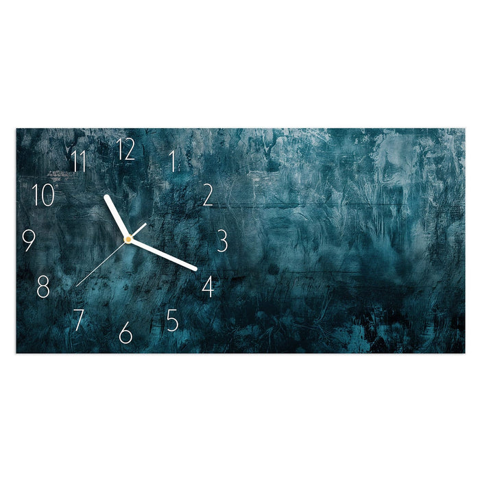 Wanduhr Textur Wand Kunst aus Glas – Querformat 60 × 30 cm mit Ziffernblatt Elegant