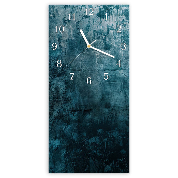 Wanduhr Textur Wand Kunst aus Glas – Hochformat 30 × 60 cm mit Ziffernblatt Klassisch