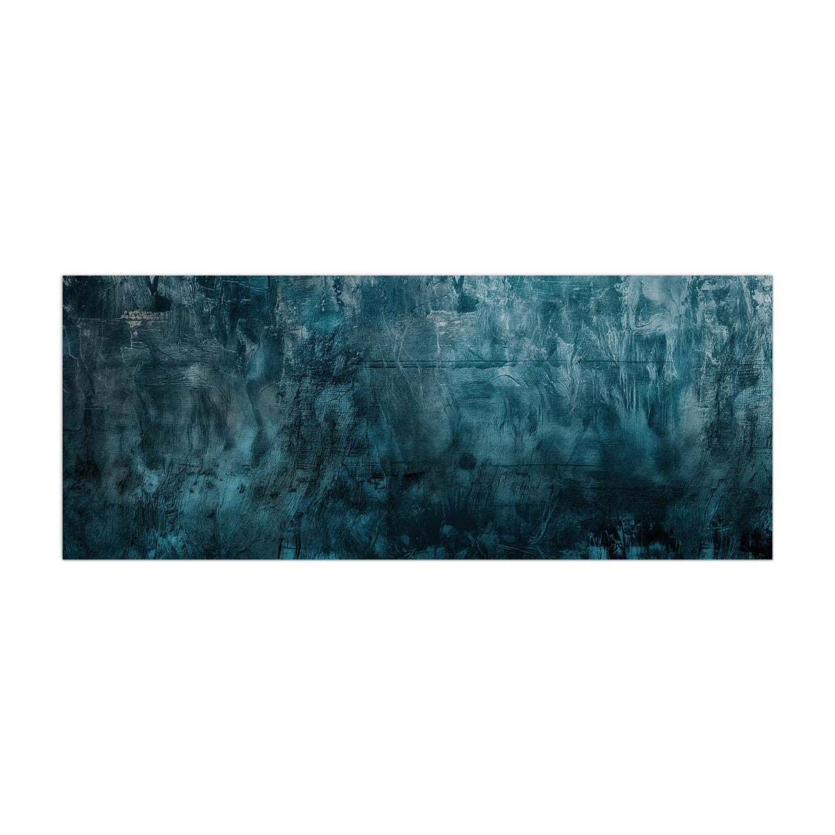 Küchenrückwand aus Glas Petrolblaue Wand im Hochformat, Motiv bildfüllend von vorn