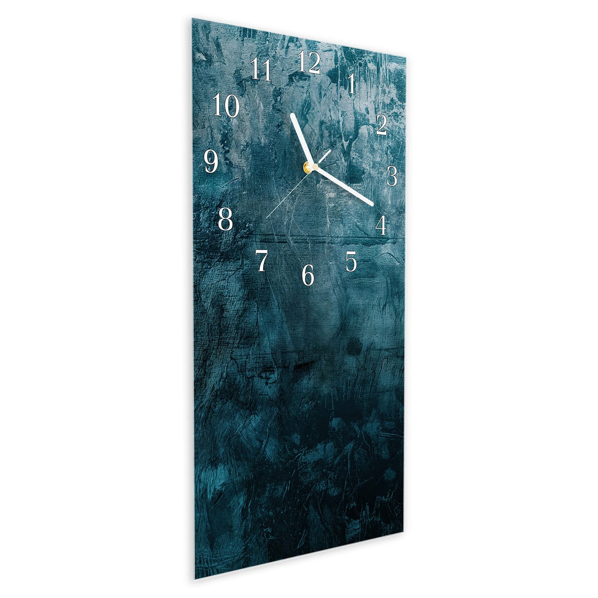 Vormontiert – mit Schwebeeffekt – Wanduhr Textur Wand Kunst aus Glas – Hochformat 30 × 60 cm