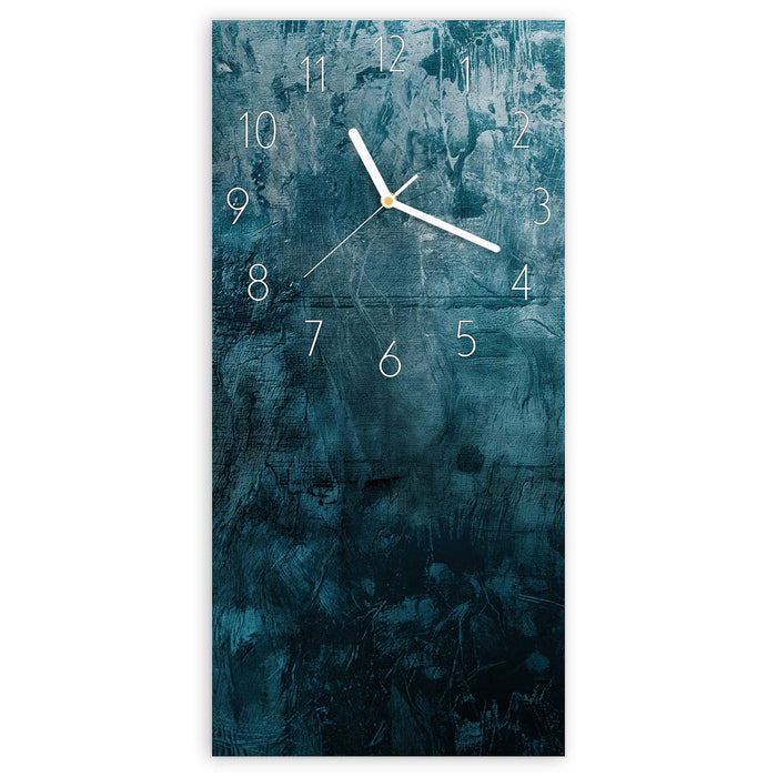 Wanduhr Textur Wand Kunst aus Glas – Hochformat 30 × 60 cm mit Ziffernblatt Elegant