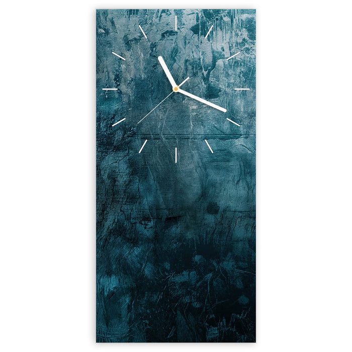 Wanduhr Textur Wand Kunst aus Glas – Hochformat 30 × 60 cm mit Ziffernblatt Linie