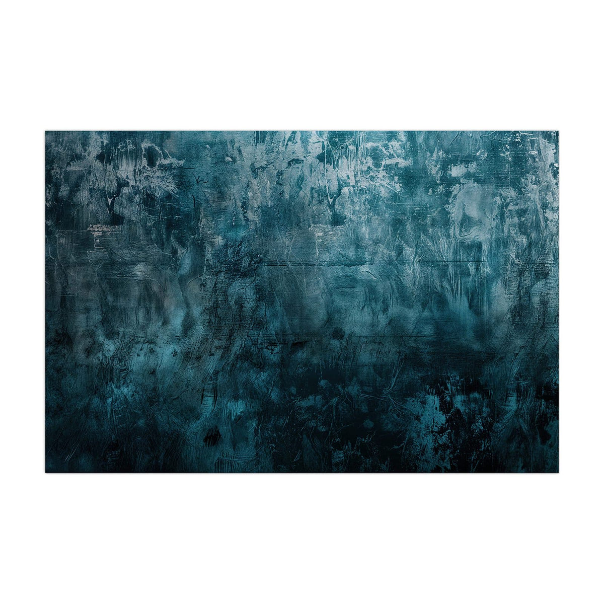 Küchenrückwand aus Glas Petrolblaue Wand im Hochformat, Motiv bildfüllend von vorn