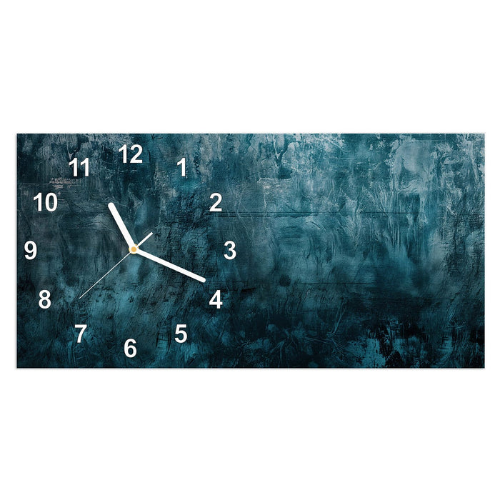 Wanduhr Textur Wand Kunst aus Glas – Querformat 60 × 30 cm mit Ziffernblatt Modern