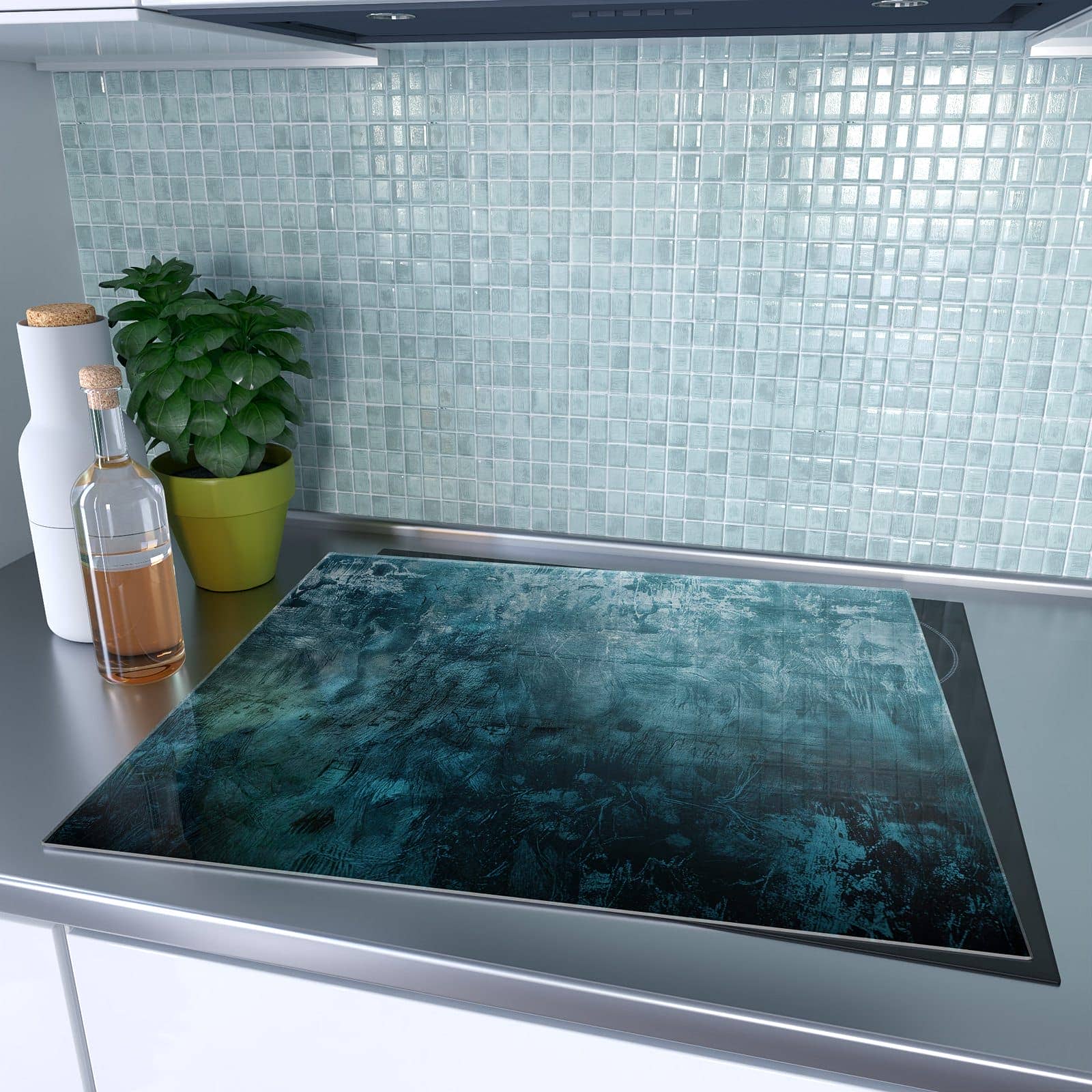 1-teilige Ceranfeld Abdeckung mit Textur Wand Kunst-Motiv auf dem Ceranfeld