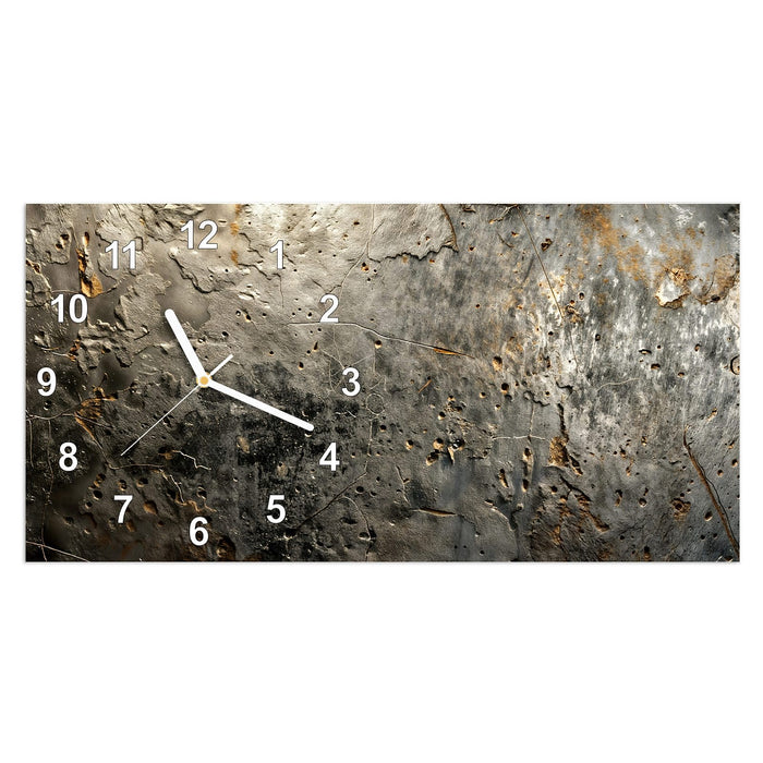 Wanduhr Abstrakte Oberfläche aus Glas – Querformat 60 × 30 cm mit Ziffernblatt Modern