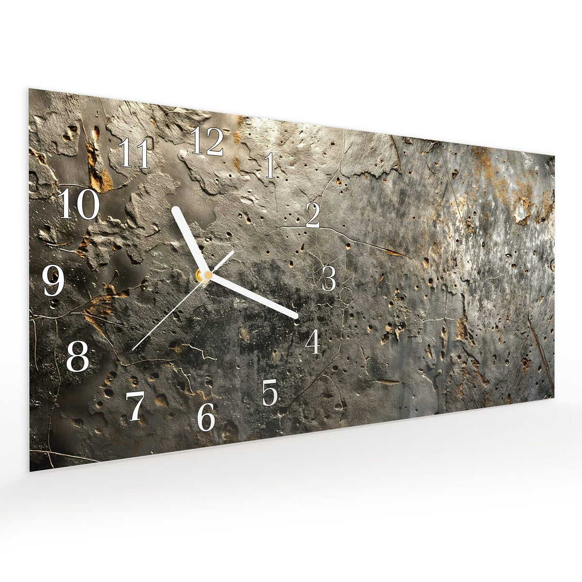 Vormontiert – mit Schwebeeffekt – Wanduhr Abstrakte Oberfläche aus Glas – Querformat 60 × 30 cm
