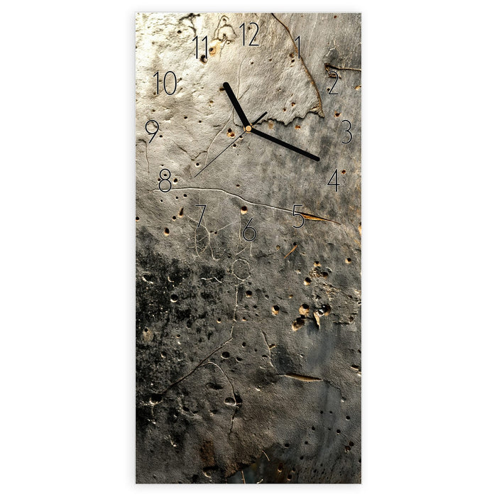 Wanduhr Abstrakte Oberfläche aus Glas – Hochformat 30 × 60 cm mit Ziffernblatt Elegant