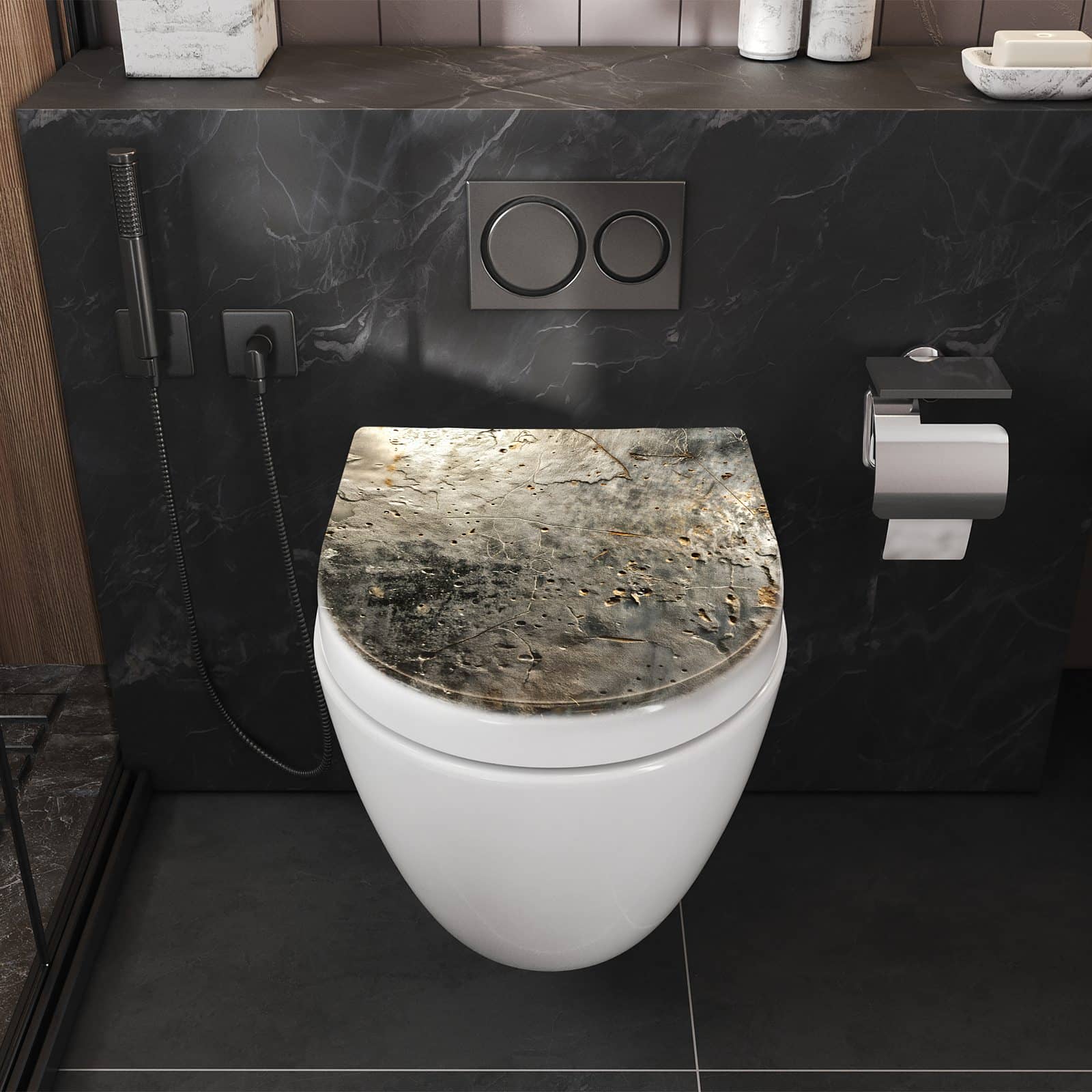 WC-Sitz mit Absenkautomatik Abstrakte Oberfläche