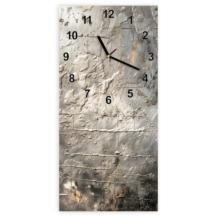 Wanduhr Texturierte Oberfläche aus Glas – Hochformat 30 × 60 cm mit Ziffernblatt Modern