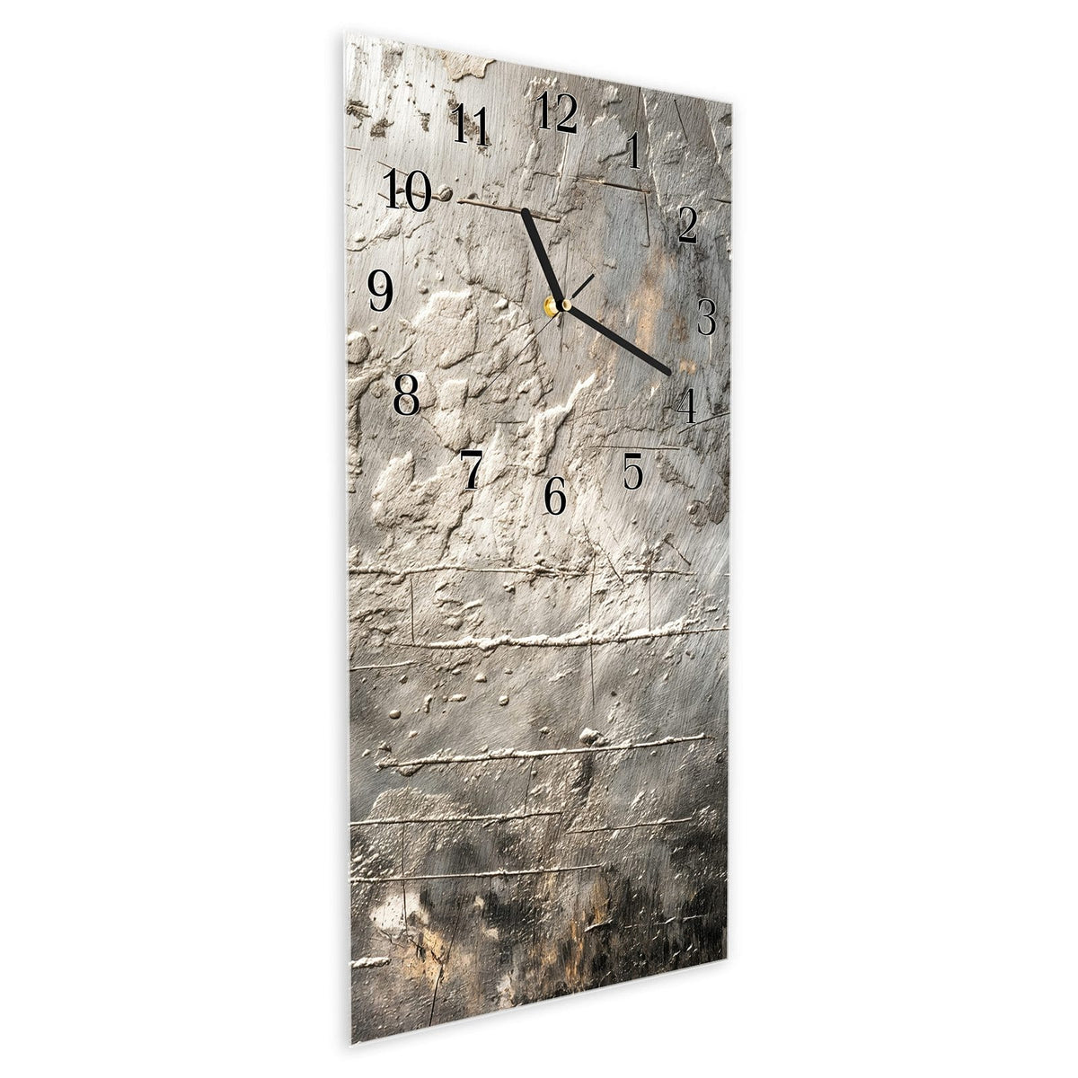 Vormontiert – mit Schwebeeffekt – Wanduhr Texturierte Oberfläche aus Glas – Hochformat 30 × 60 cm