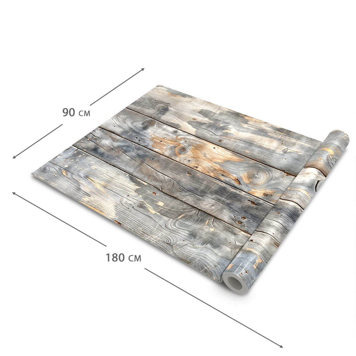 Rutschfester Küchenläufer mit Motiv Vintage Holzplanken in der Grösse 60x180 cm