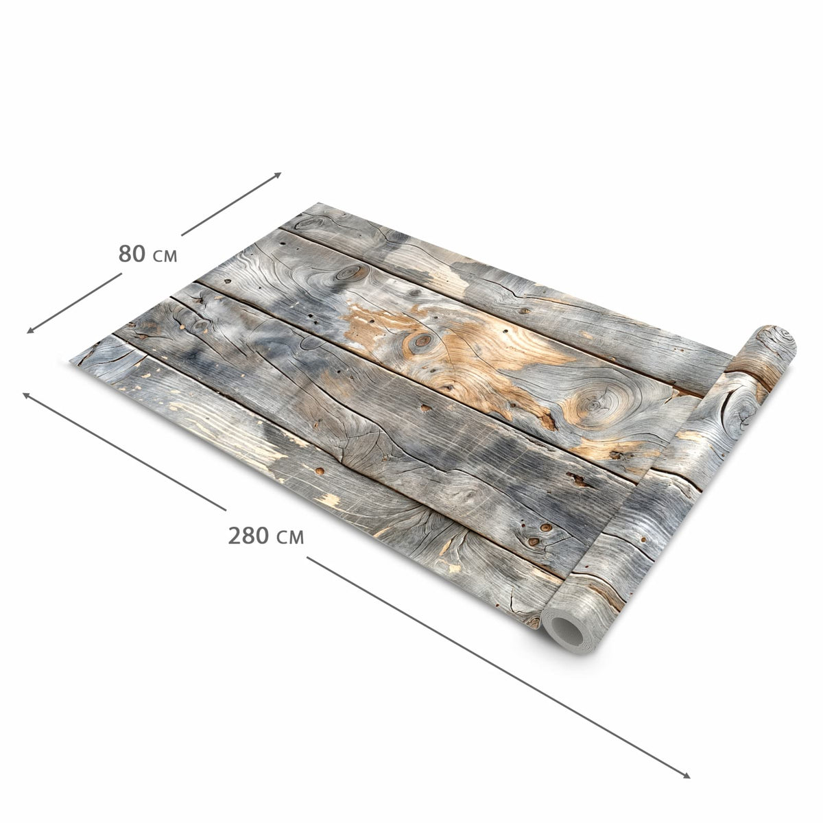 Komfortabler Küchenläufer mit Motiv Vintage Holzplanken in der Grösse 60x180 cm