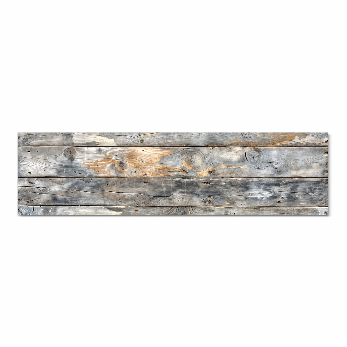 Geräuschdämpfender Küchenteppich mit Motiv Vintage Holzplanken in Frontansicht