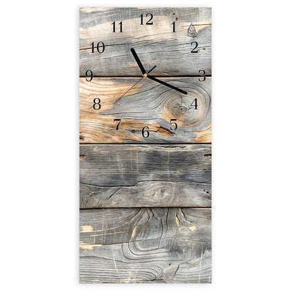 Wanduhr mit dem Motiv Graue Holzplanken