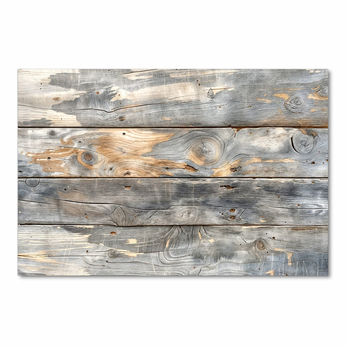 Formstabiler Küchenteppich mit Motiv Vintage Holzplanken in Frontansicht