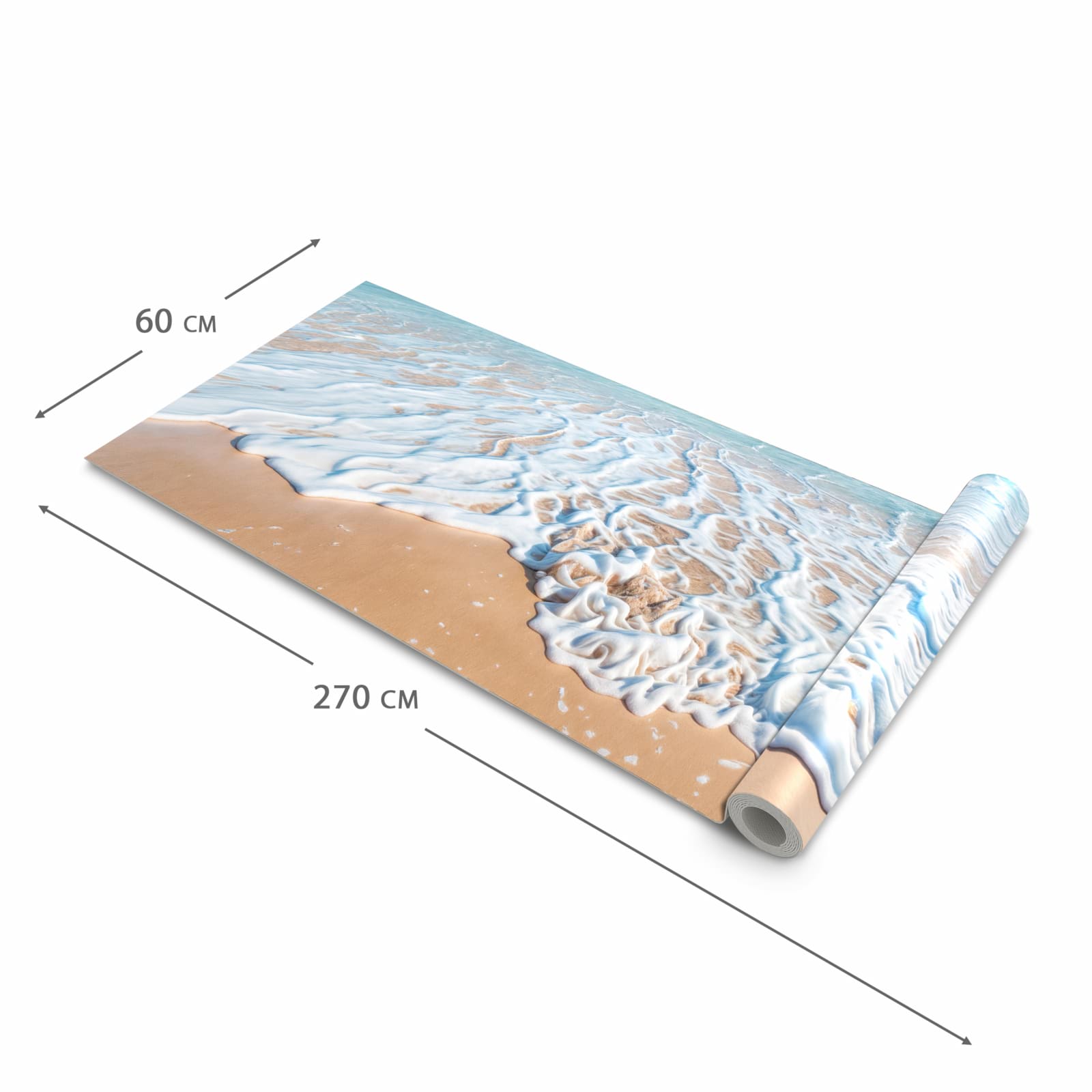 Langlebiger Küchenläufer mit Motiv Tropischer Strand in der Grösse 60x150 cm