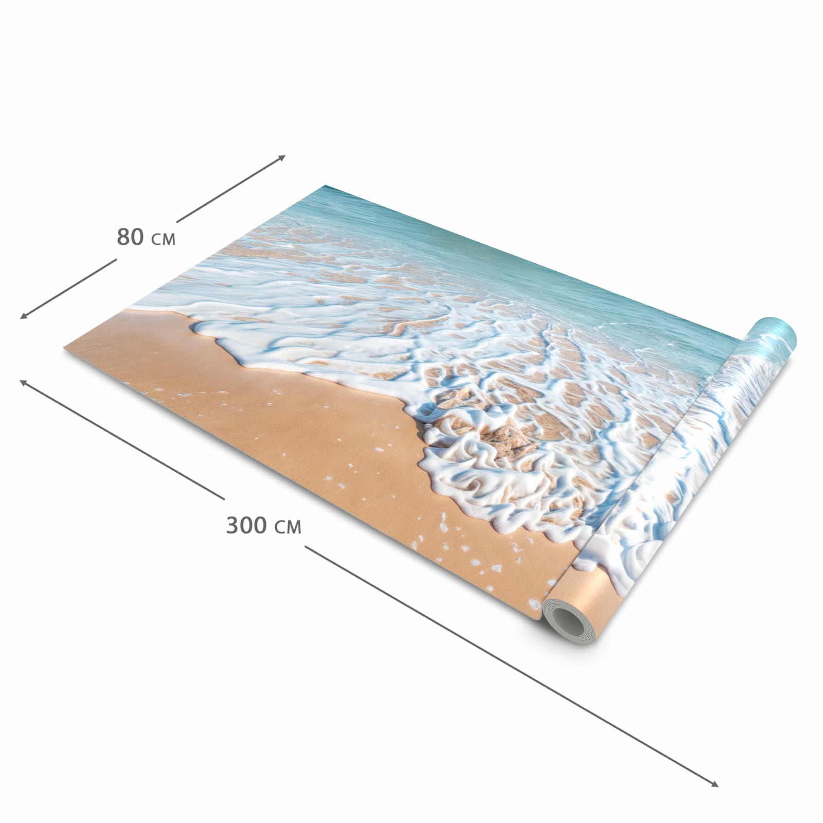 Teppichläufer Küche mit Motiv Tropischer Strand in der Grösse 60x150 cm - angenehme Haptik