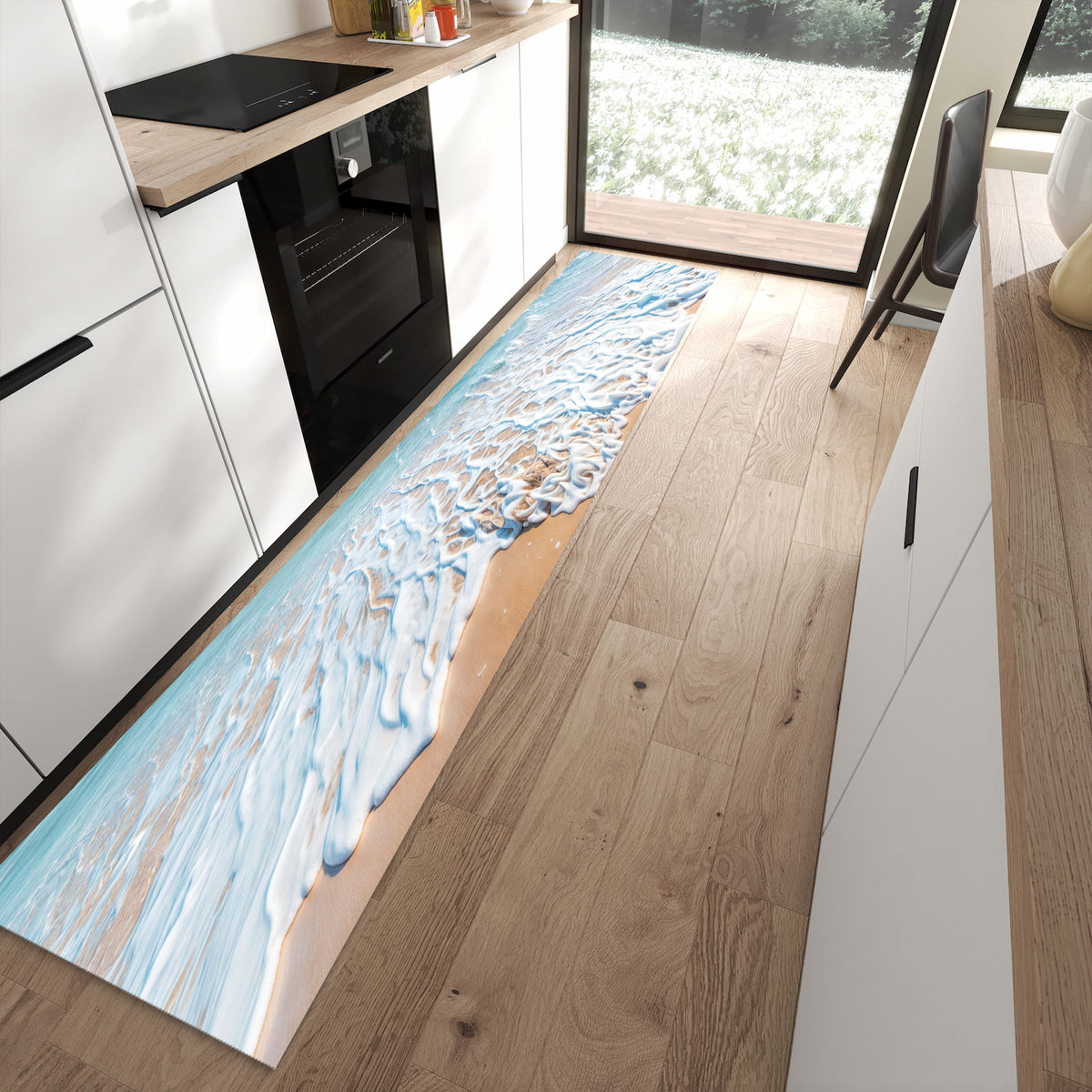 13 Größen – von 60 × 90 bis 80 × 300 cm – Küchenläufer - Auslaufende Welle