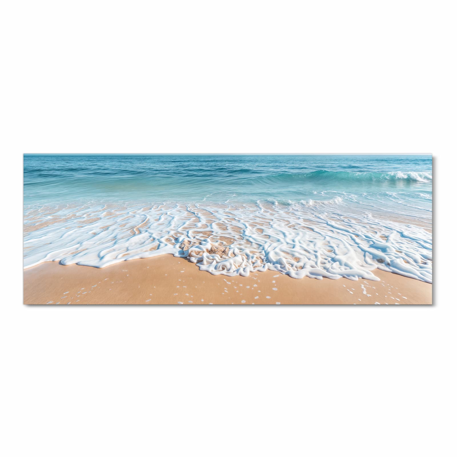 Geruchsneutraler großer Küchenteppich mit Motiv Tropischer Strand in Frontansicht