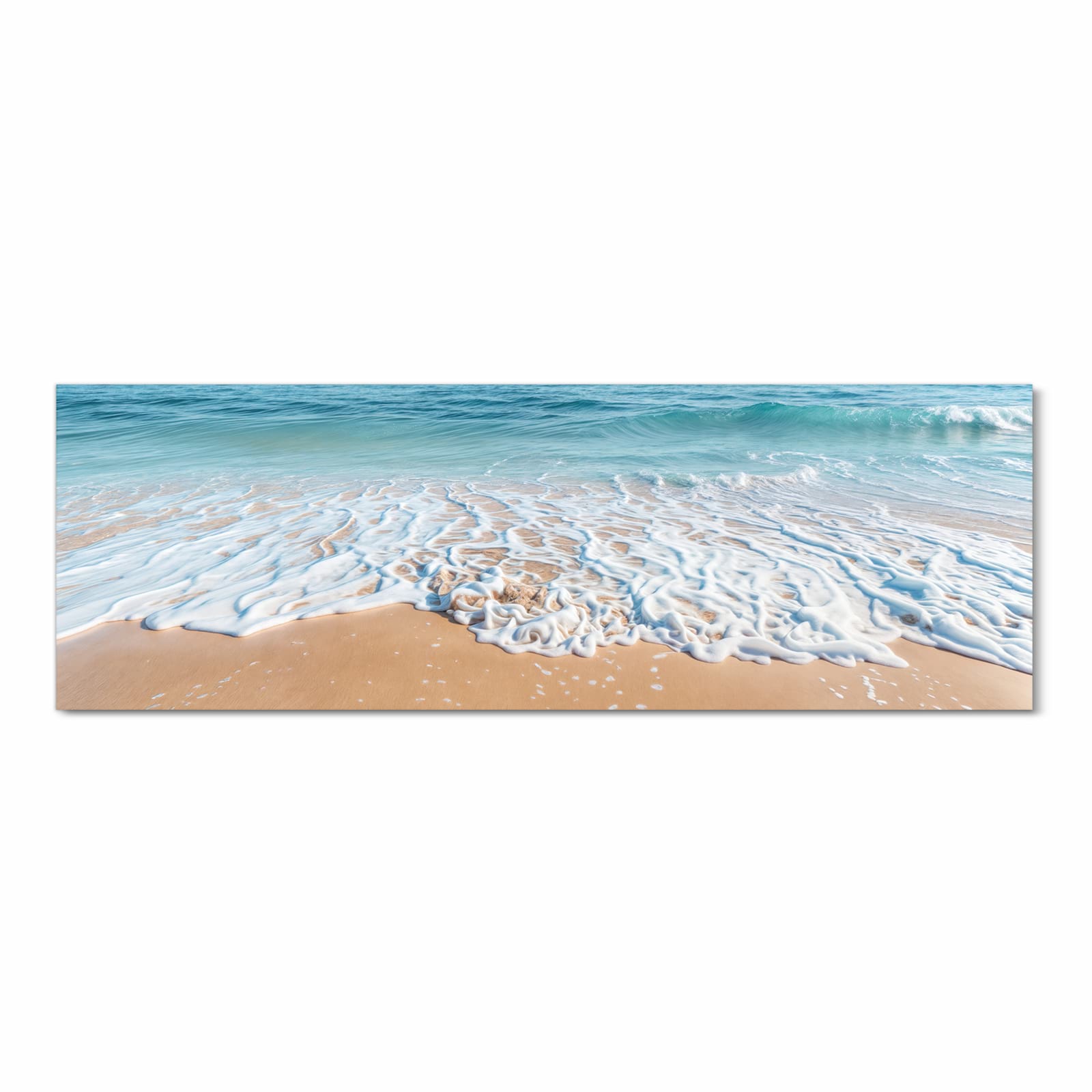 Zeitsparender Bodenläufer Teppich mit Motiv Tropischer Strand in Frontansicht