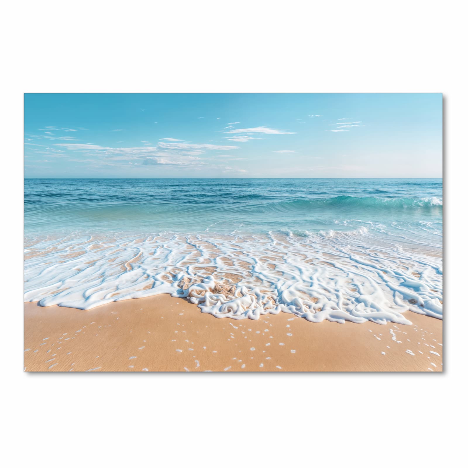 Rutschfester Küchenteppich mit Motiv Tropischer Strand in Frontansicht für Trittkomfort