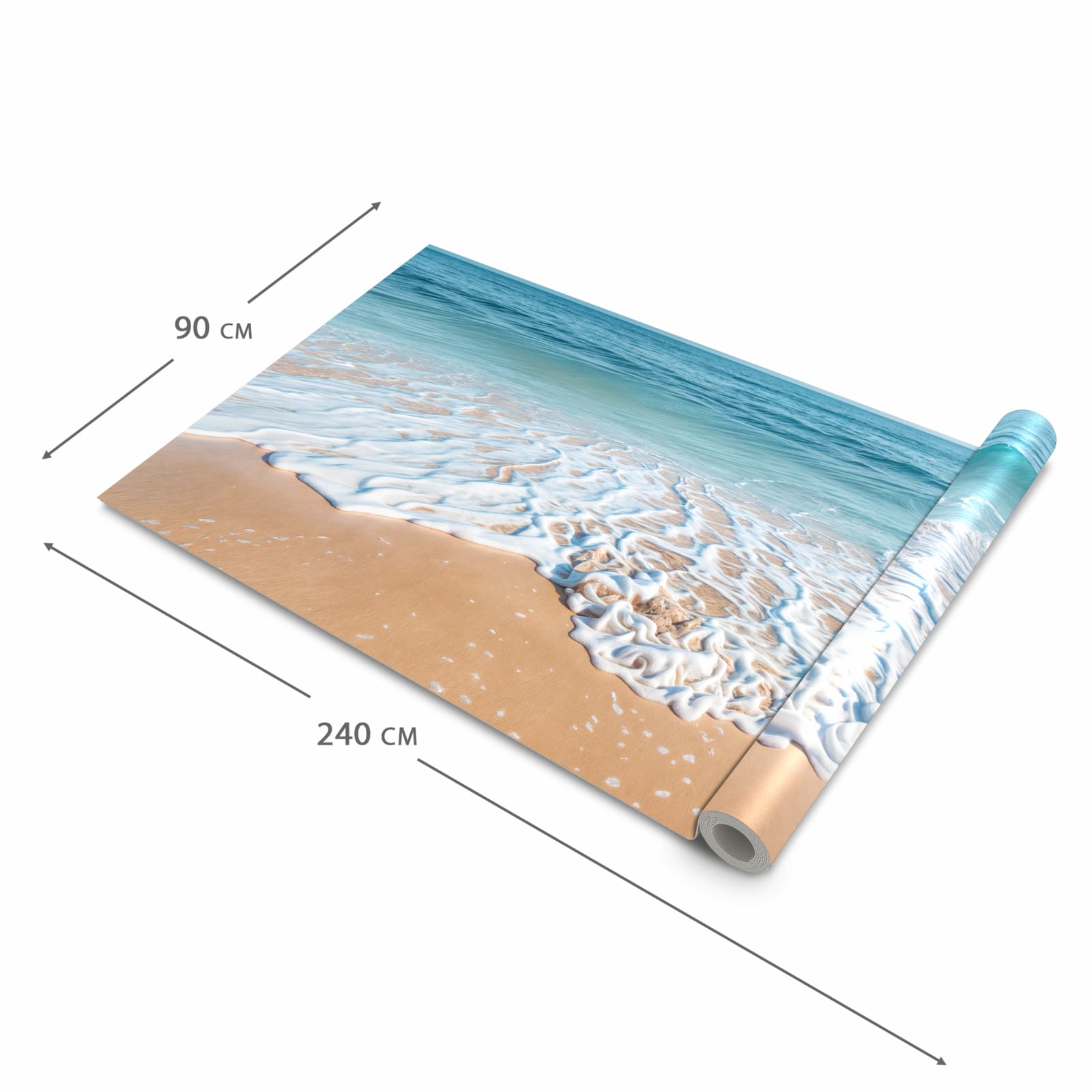 Strapazierfähiger waschbarer Küchenläufer mit Motiv Tropischer Strand in der Grösse 60x150 cm