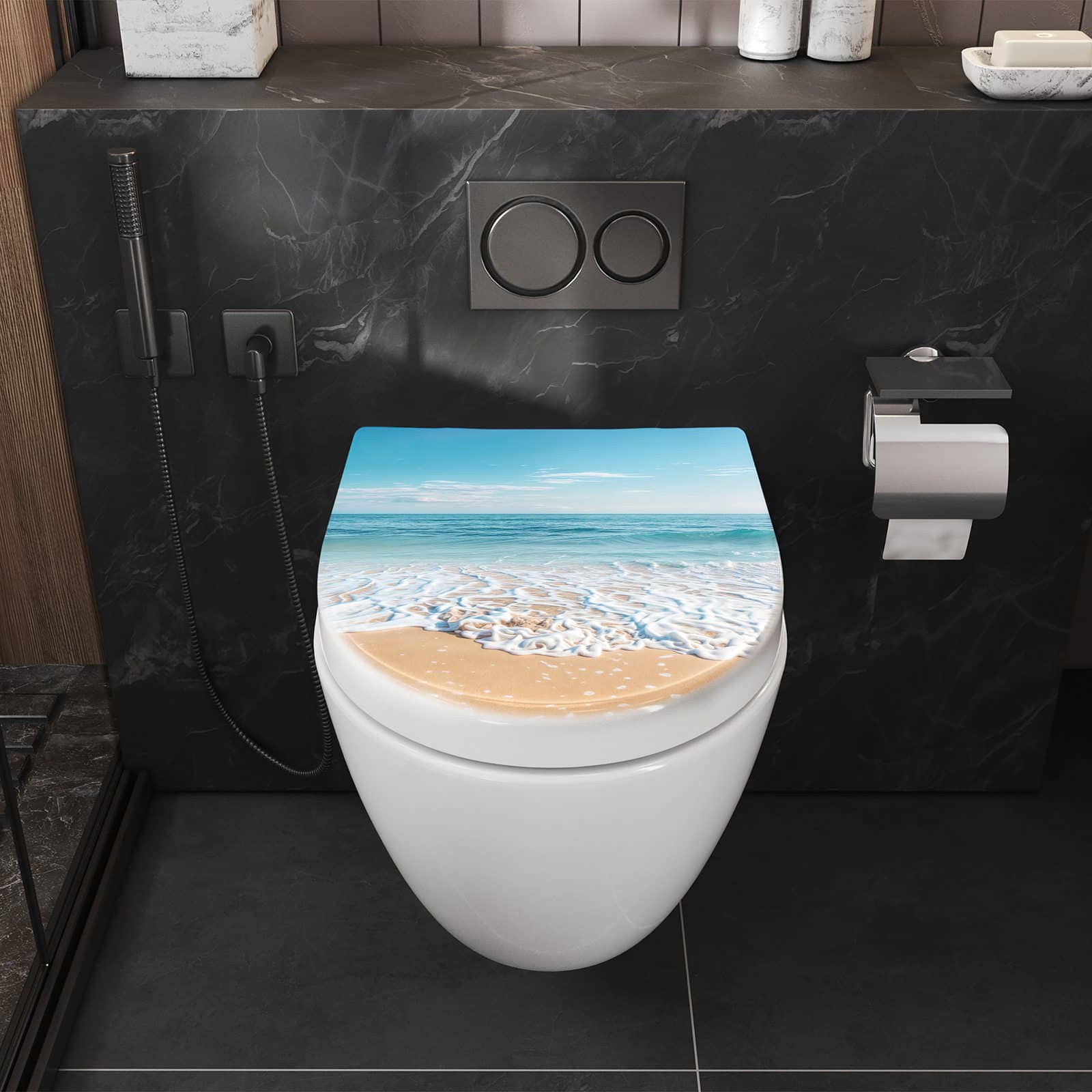 WC-Sitz mit Absenkautomatik Tropischer Strand