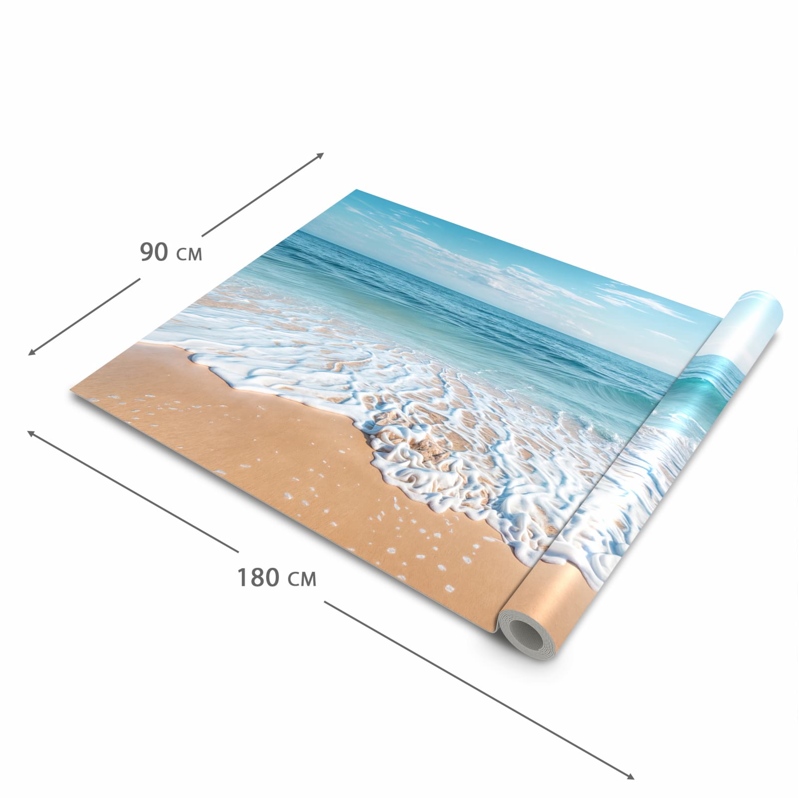 Hygienischer Küchenläufer mit Motiv Tropischer Strand in der Grösse 60x150 cm