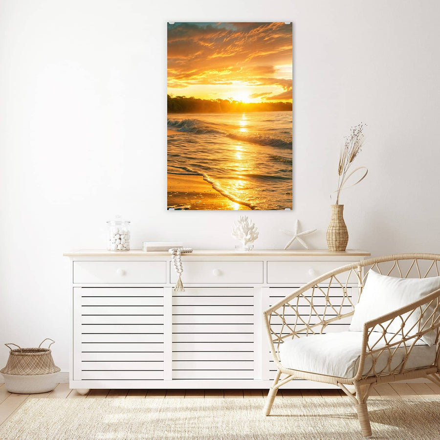Maße Wandbild - Palme im Abendgold - Hochformat