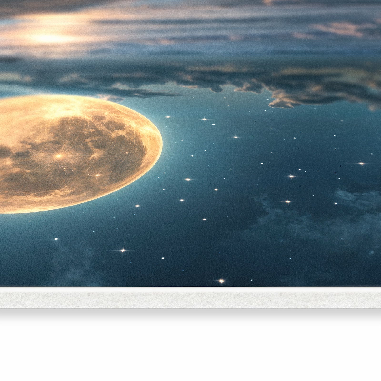 Farbbeständiger Küchenläufer mit Motiv Mondnacht am Strand in seitlicher Ansicht