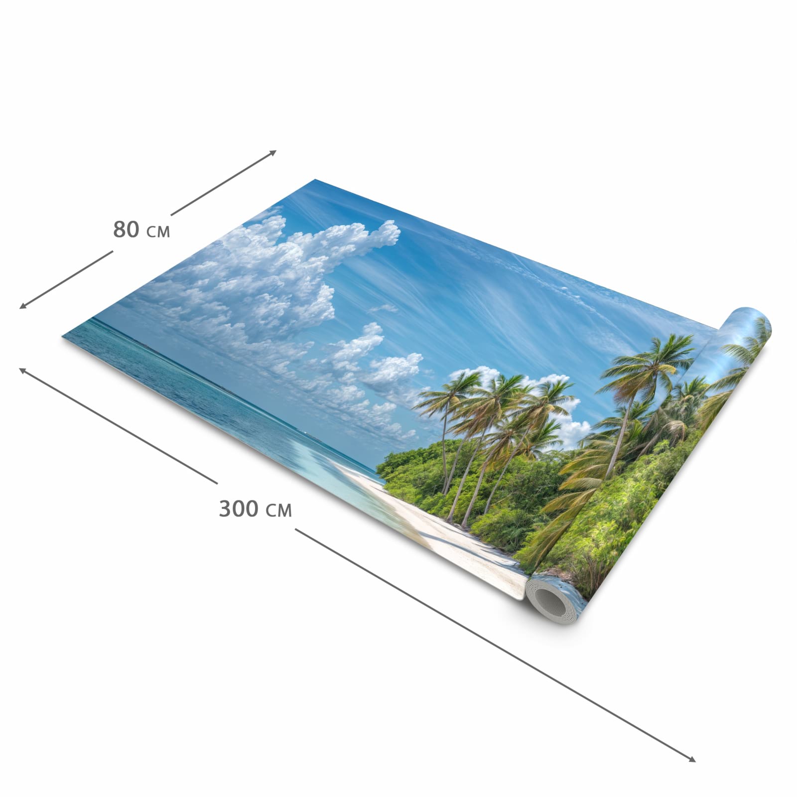 Schmutzabweisender Küchenvorleger mit Motiv Strand von Tropischer in der Größe 60x270 cm