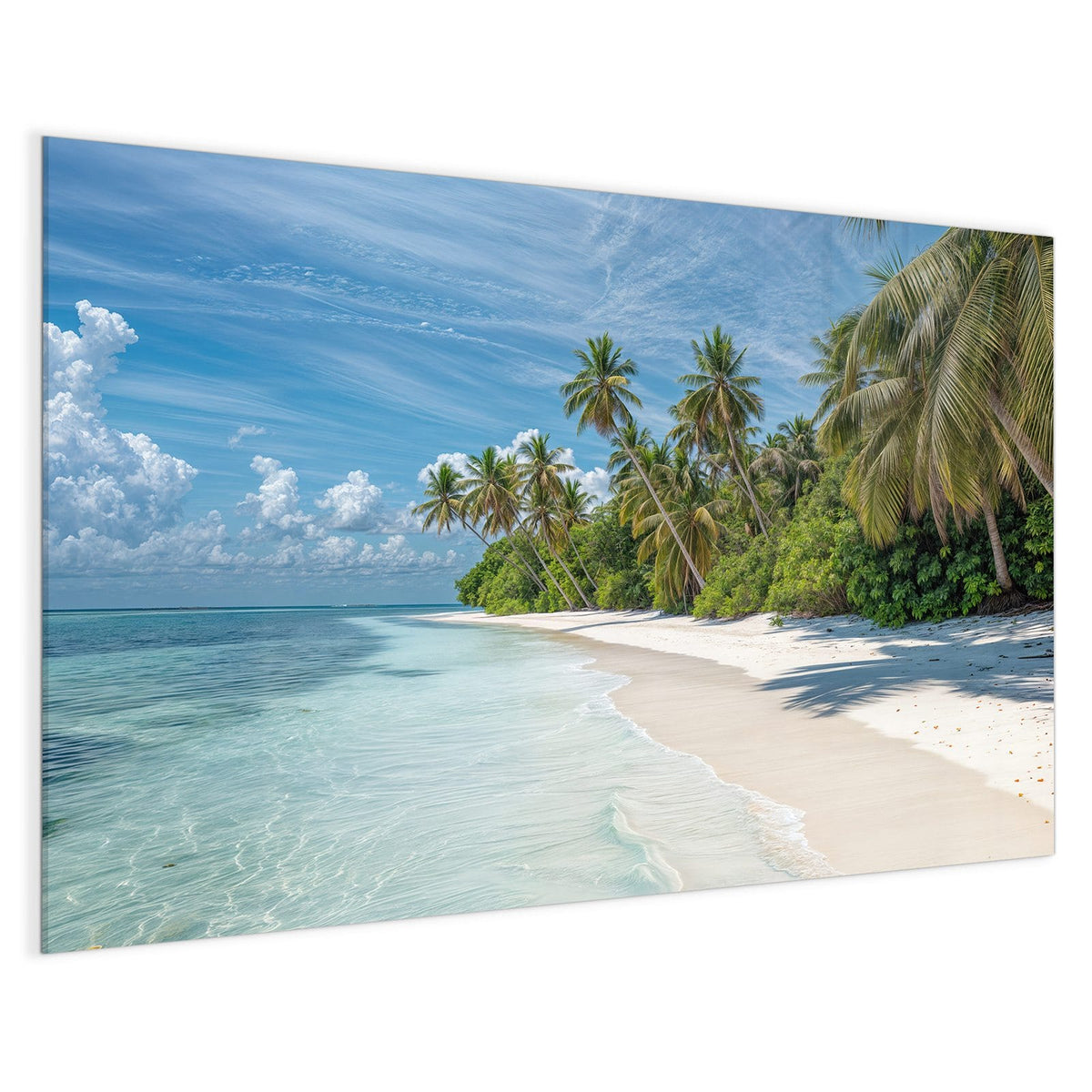 4 mm Glas statt lackiertem Blech – Magnettafel - Palmen am Traumstrand