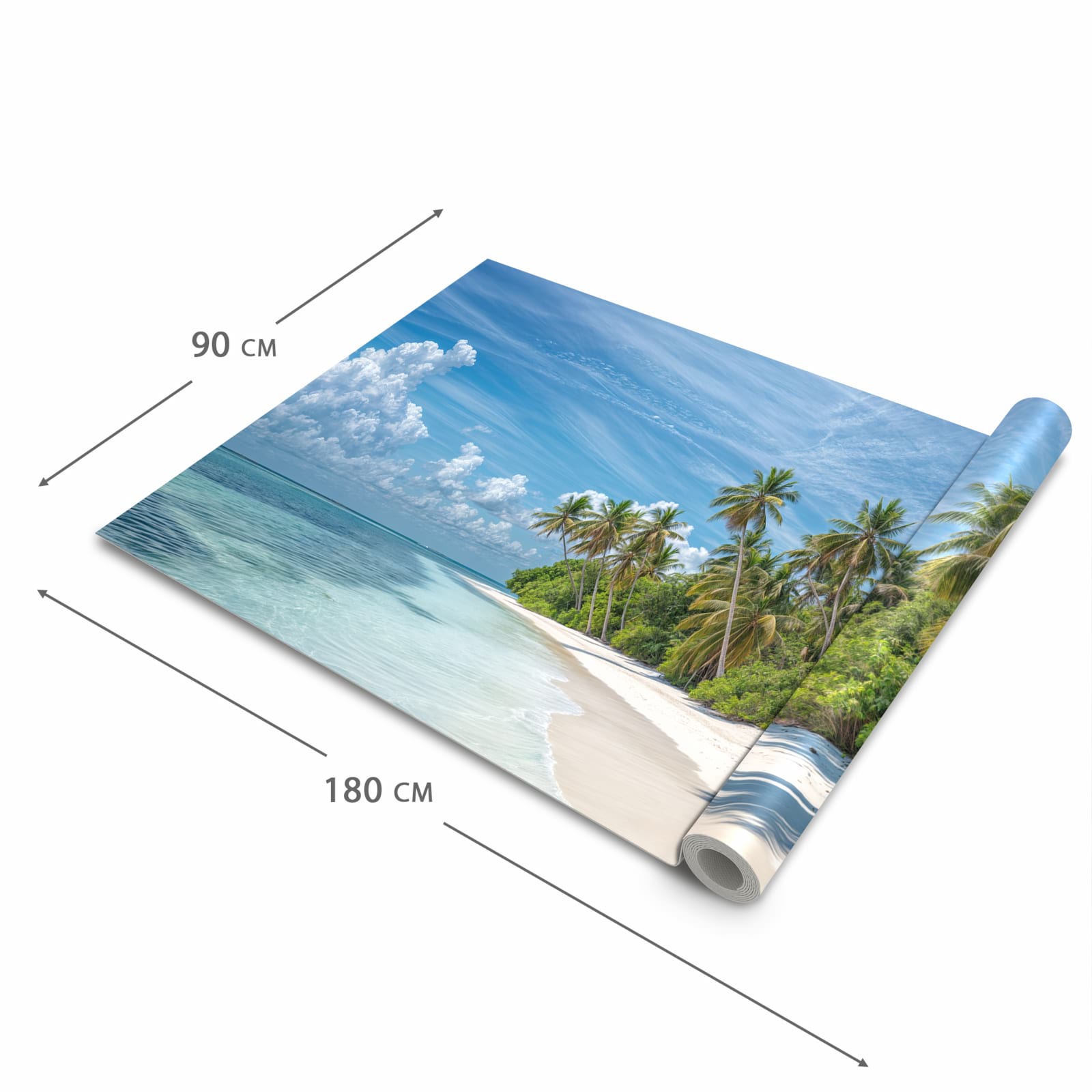 Geruchsneutraler waschbarer Teppich Küche mit Motiv Strand von Tropischer in der Grösse 60x270 cm