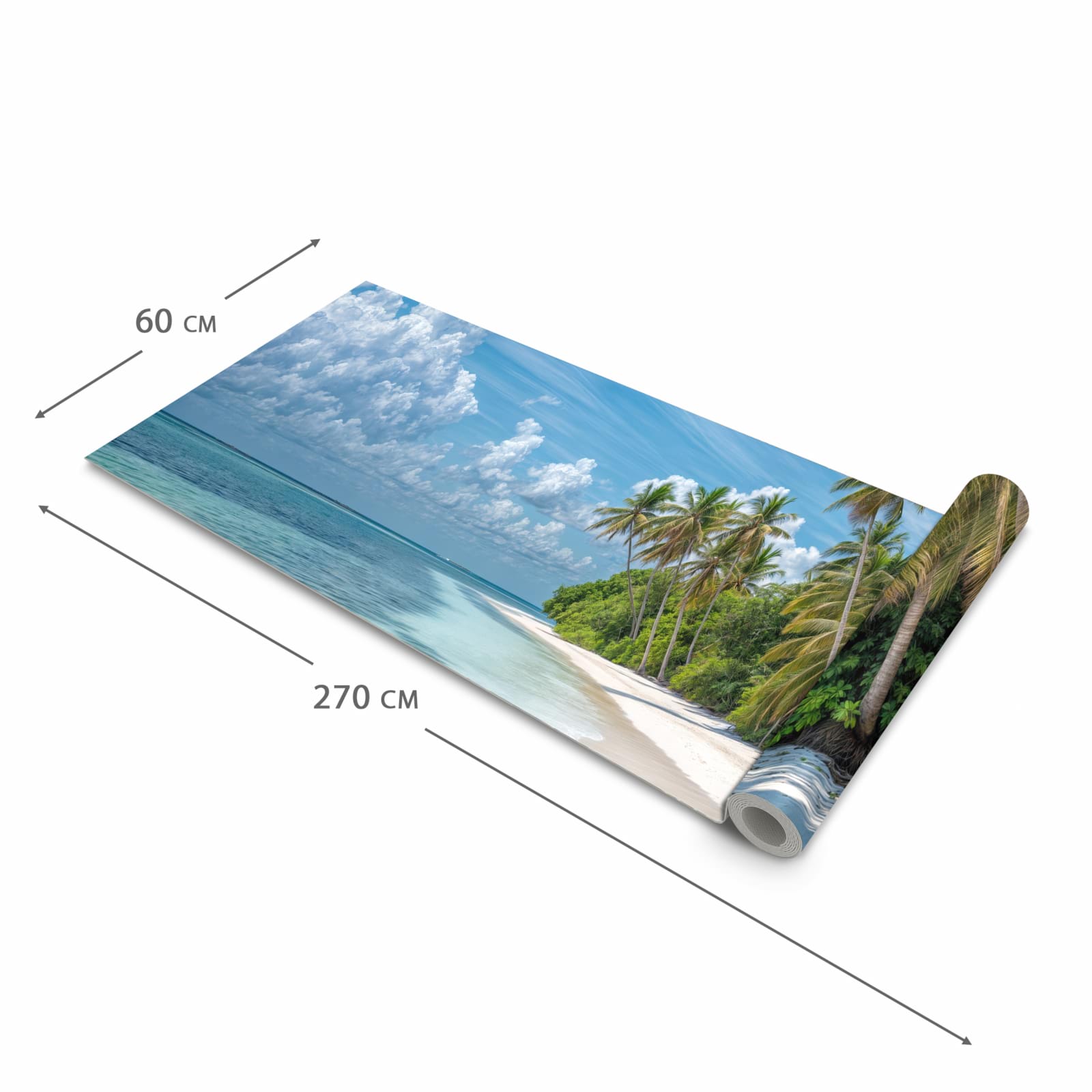 Geräuschdämpfender Küchenteppich mit Motiv Strand von Tropischer in der Größe 60x270 cm