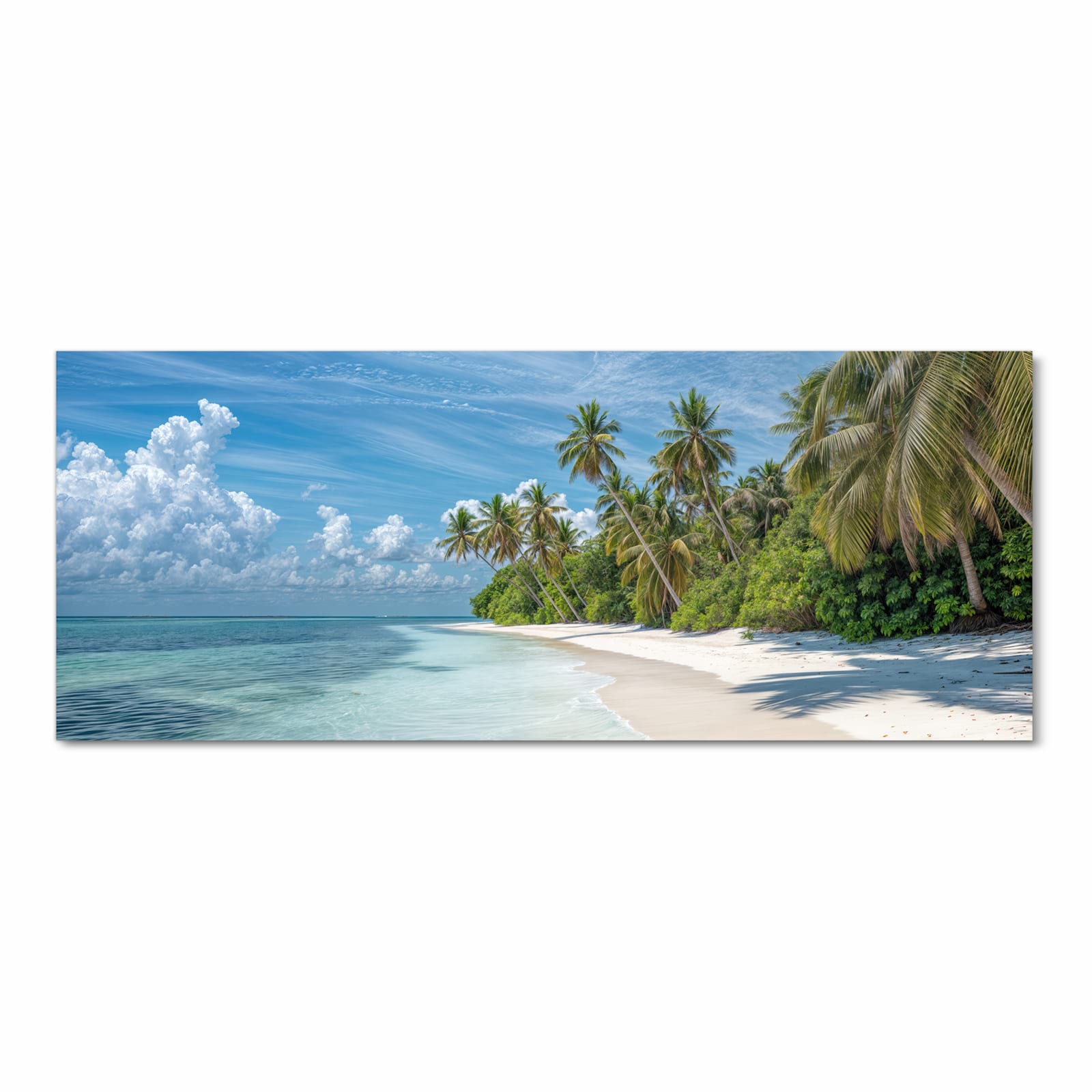 Waschbarer rutschfester Küchenläufer mit Motiv Strand von Tropischer in Frontansicht