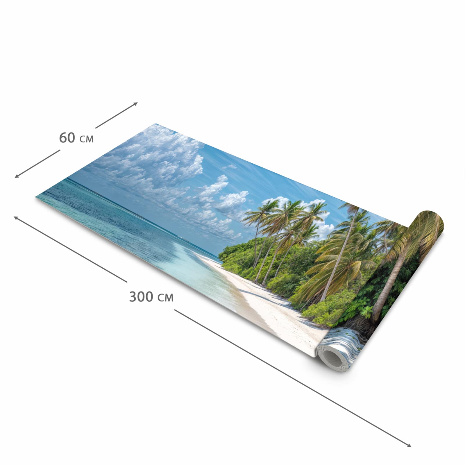 Abriebfester Küchenteppich mit Motiv Strand von Tropischer in der Grösse 60x270 cm für die Küche