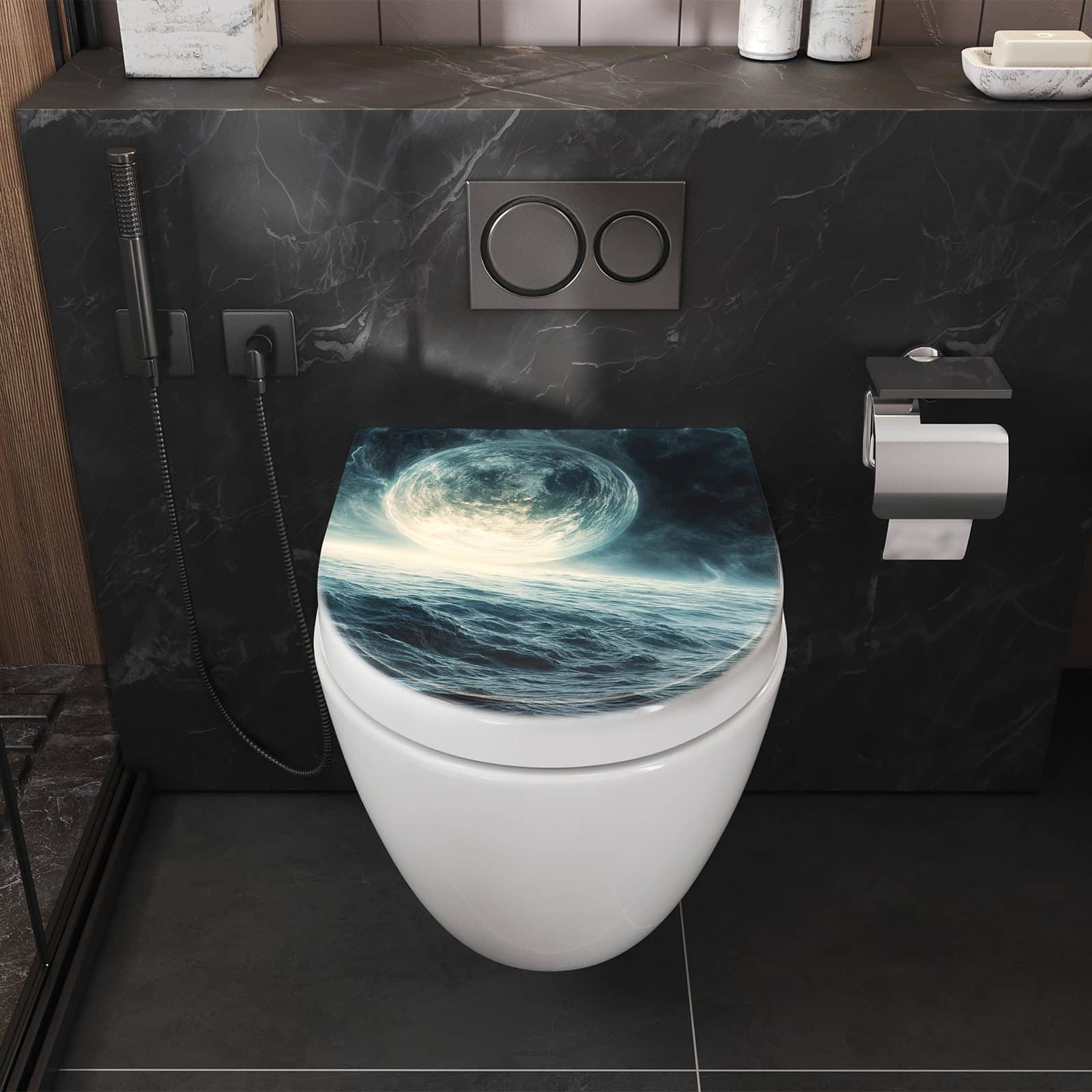 WC-Sitz mit Absenkautomatik Sterne im Kosmos