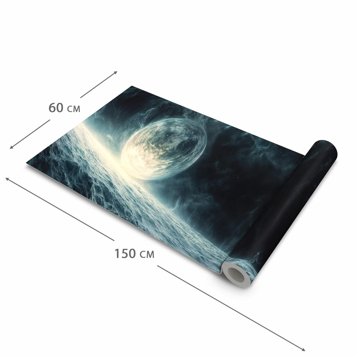 Flacher Küchenläufer nach Maß mit Motiv Sterne im Kosmos in der Größe 90x180 cm