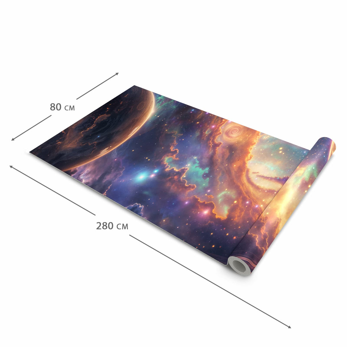 Wasserabweisender rutschfester Küchenläufer mit Motiv Galaxie Fantasy in der Grösse 90x180 cm