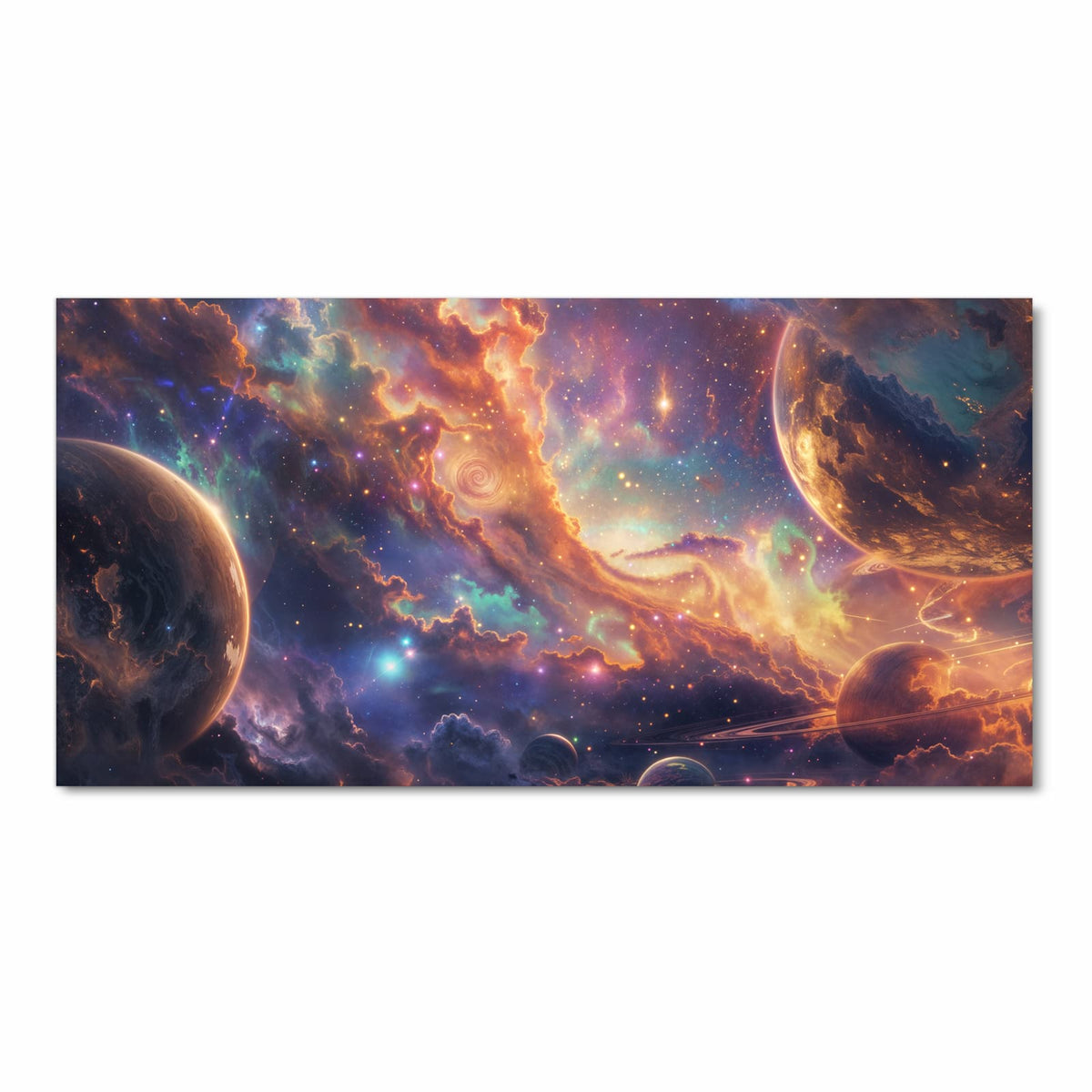 Bodenschonender Küchenteppich mit Motiv Galaxie Fantasy in Frontansicht